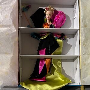 Mattel Bob Mackie Masquerade Doll with Black, Pink, and Yellow Outfit